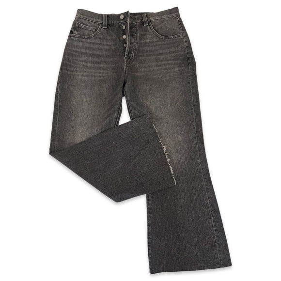 7 For All Mankind Easy Boy Bootcut high waist faded black cropped - Picture 7 of 11